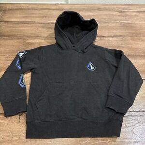 Volcom Youth Hoodie Black Size 4t Logo Graphic Sweatshirt Pullover